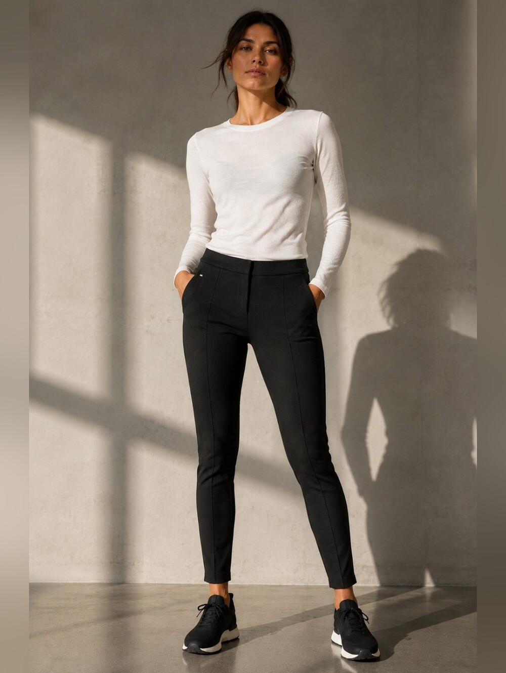❤️ MAX MARA SPORTMAX SOFT KNIT PINTUCK SKINNY PANTS, MEDIUM